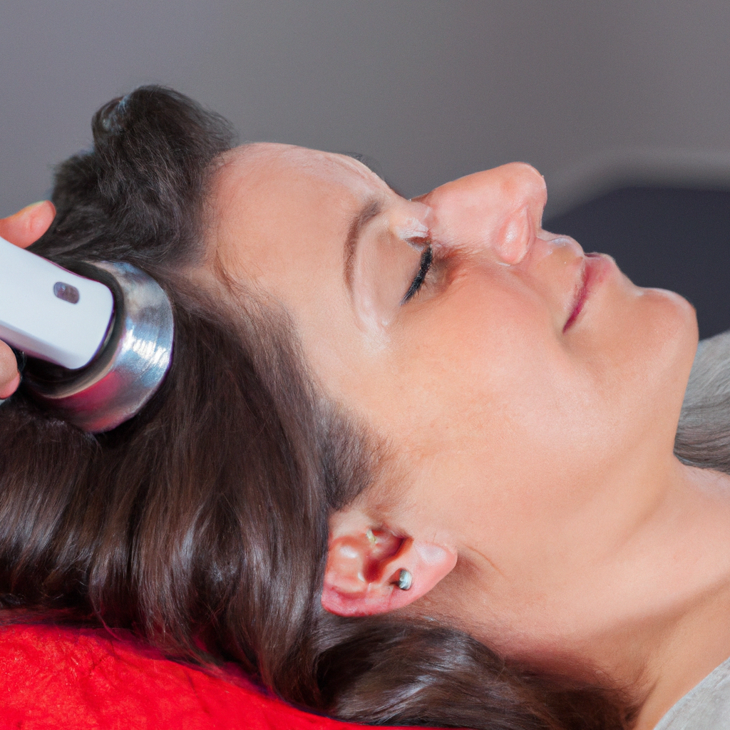 A person receiving RF therapy treatment.