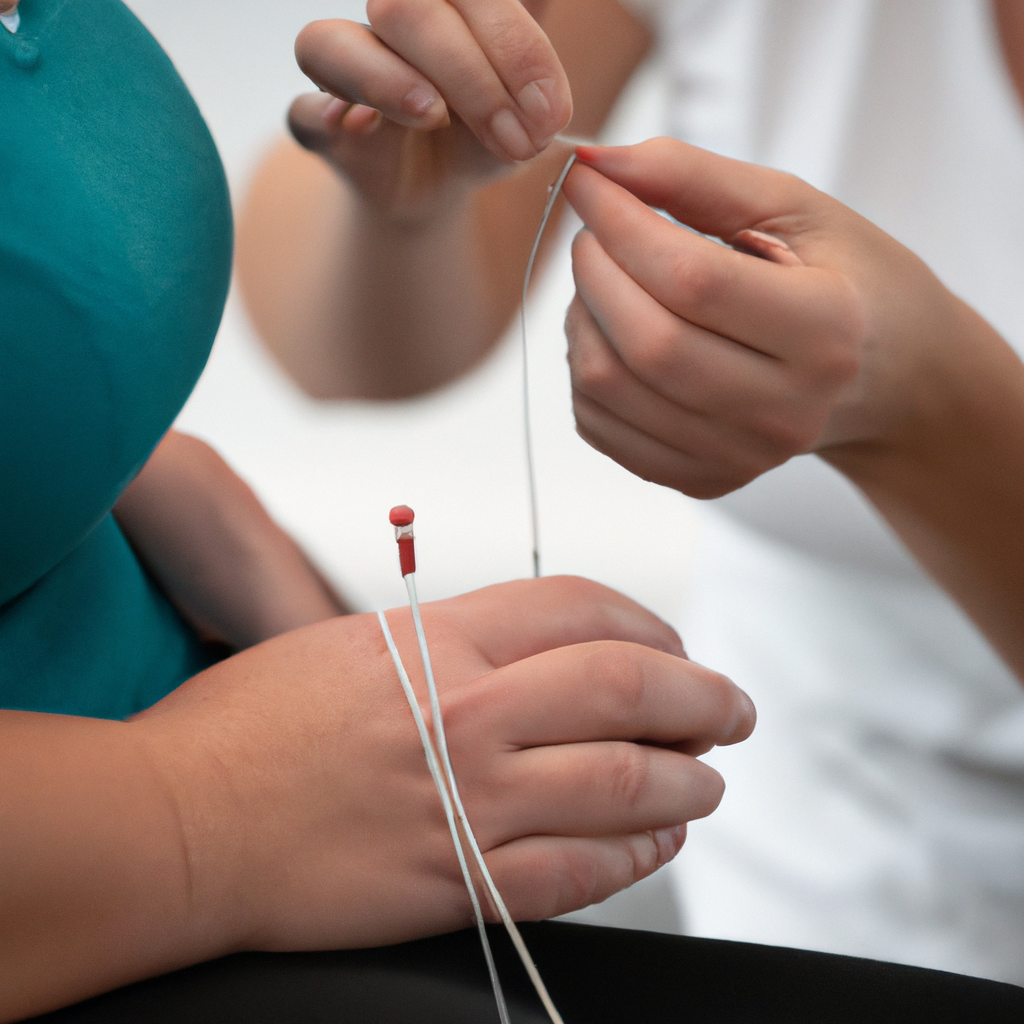 A skilled physiotherapist performing dry needling.