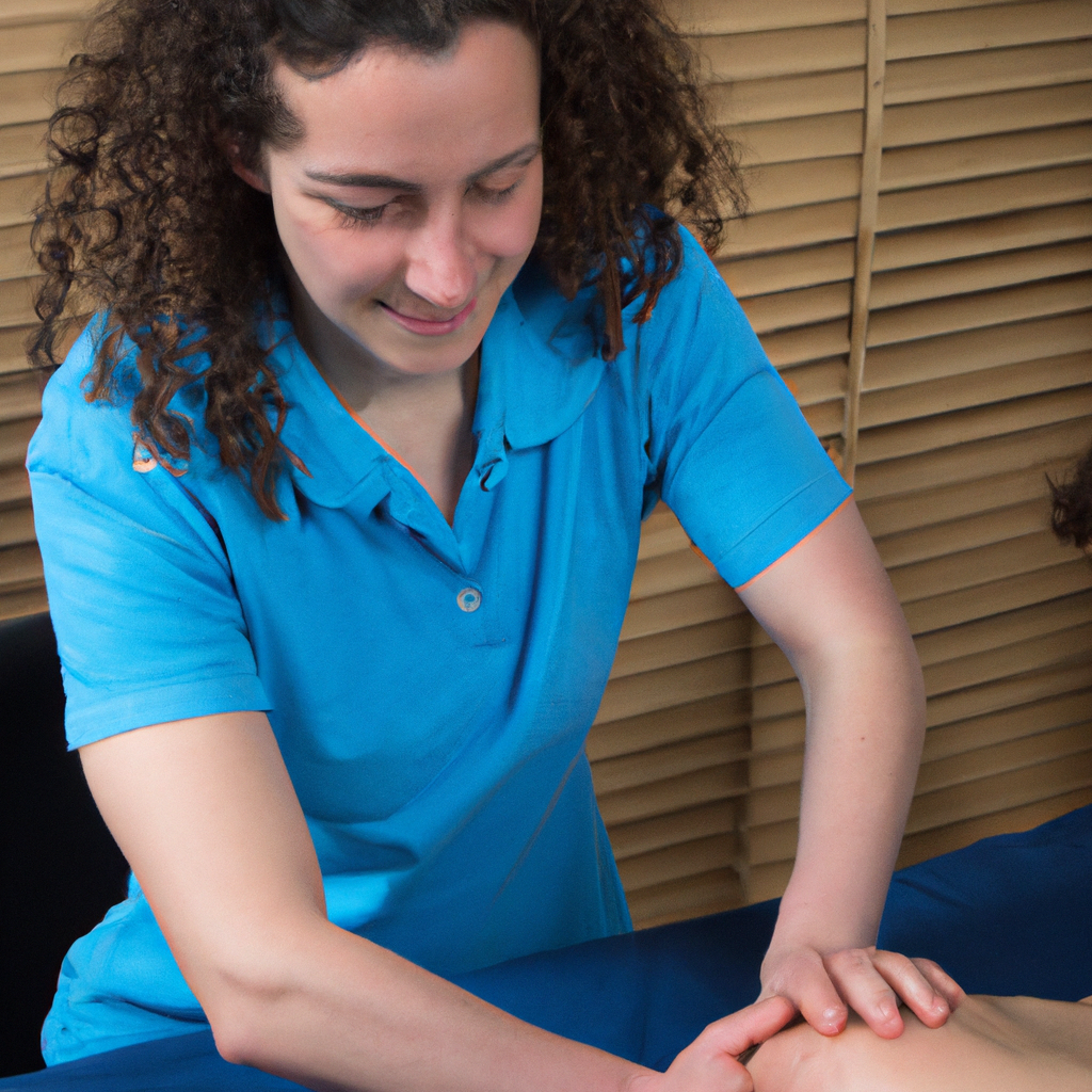A therapist performing a massage.